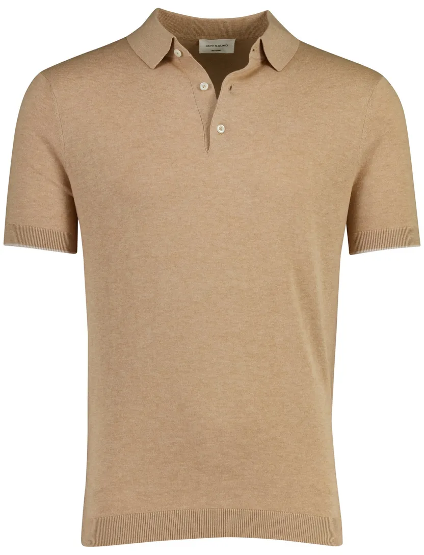Lichtbruin poloshirt Gentiluomo katoen