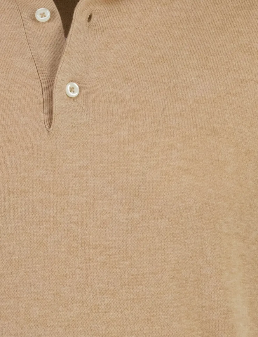 Poloshirt Gentiluomo lichtbruin katoen