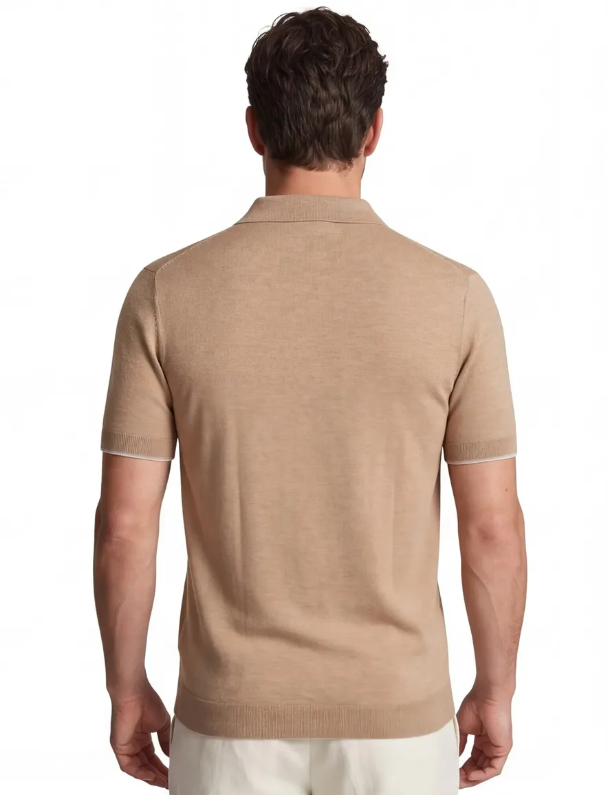 Poloshirt Gentiluomo lichtbruin katoen