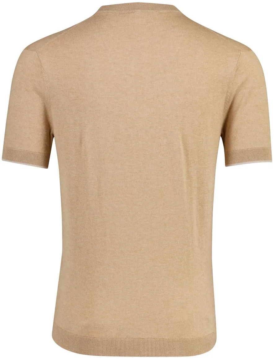 T-shirt Gentiluomo ronde hals beige katoen