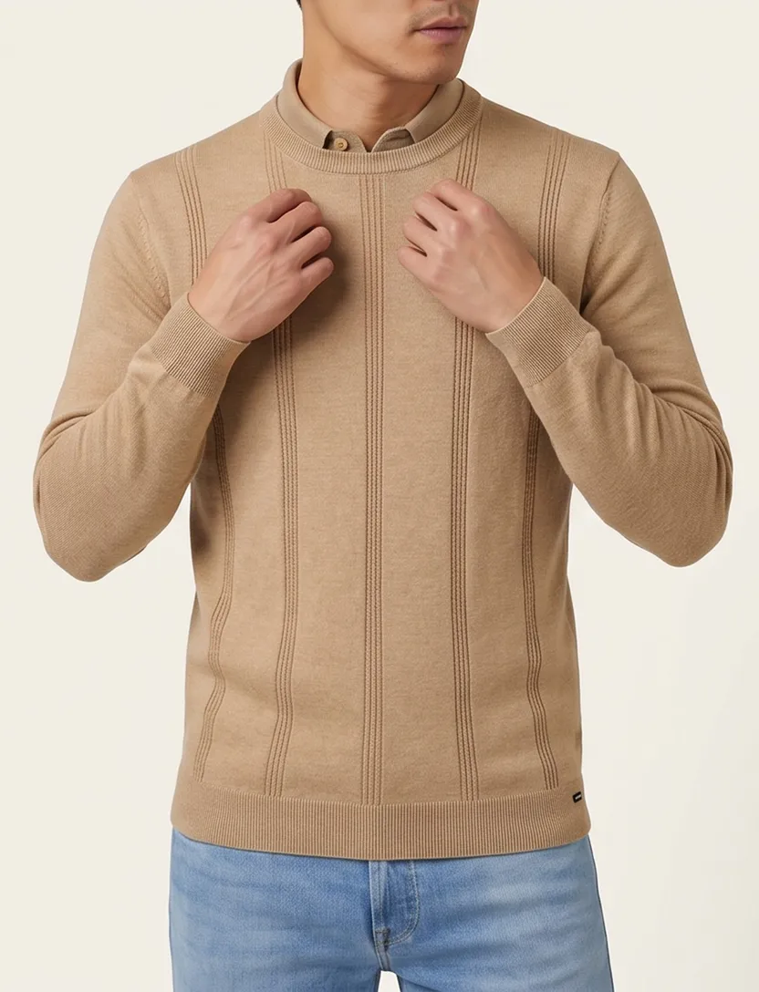 Beige trui Gentiluomo katoen