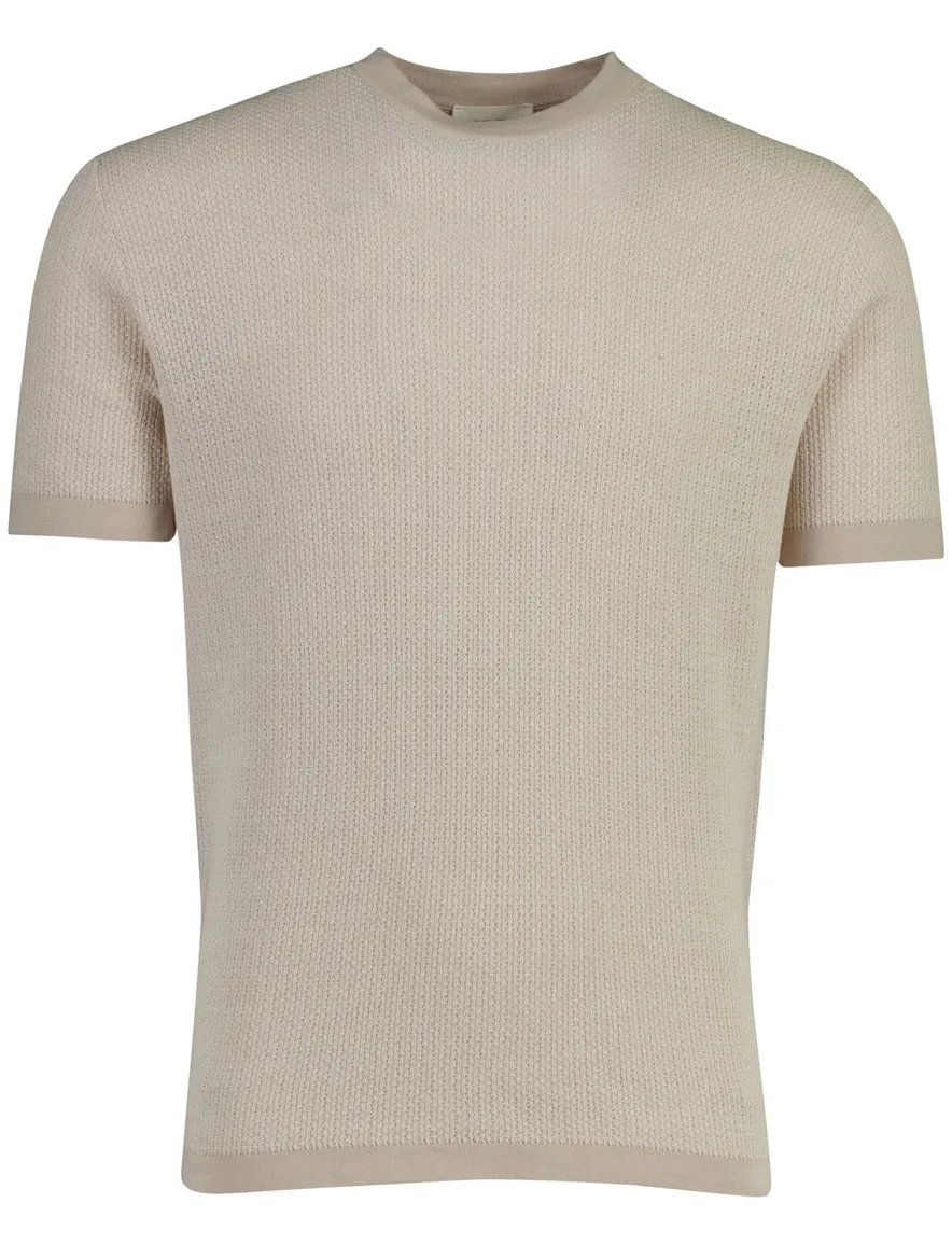 T-shirt Gentiluomo ronde hals beige katoen