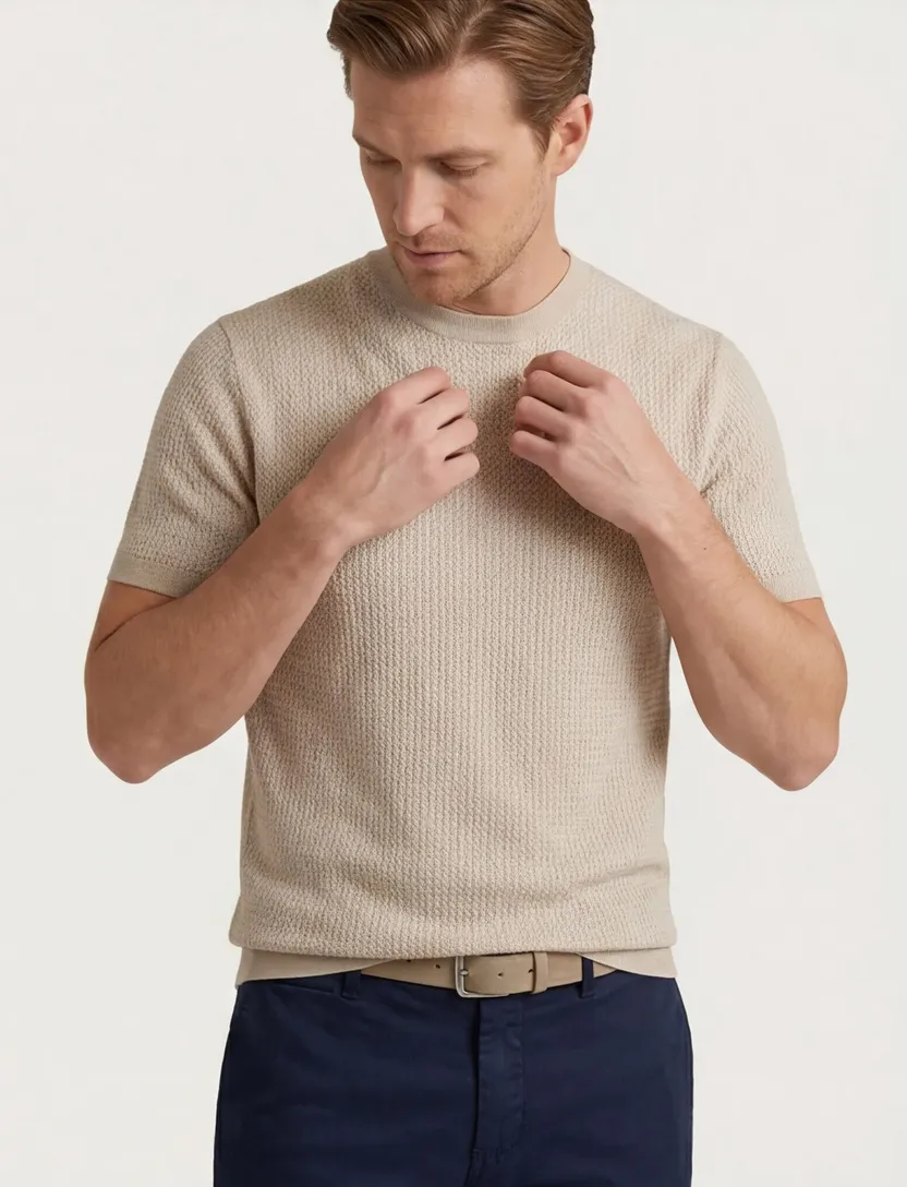 Beige katoenen t-shirt Gentiluomo