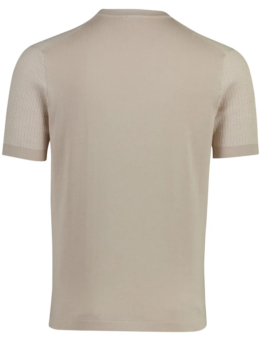 T-shirt Gentiluomo ronde hals beige katoen