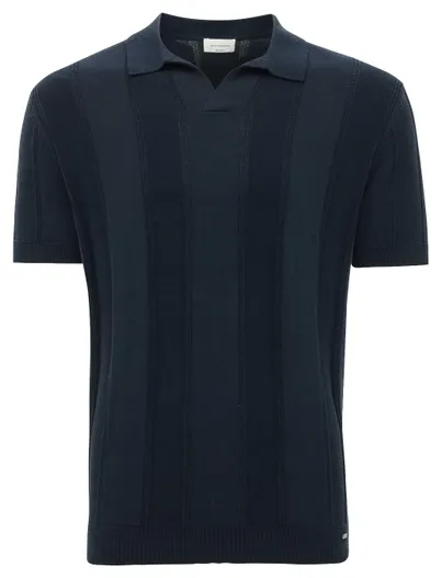 Gentiluomo Gentiluomo Polo donkerblauw strepen v hals
