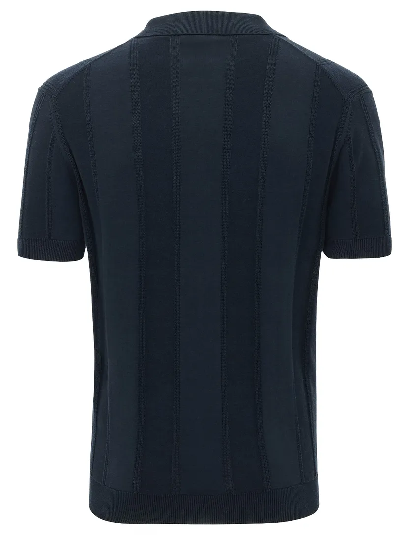 Poloshirt Gentiluomo donkerblauw met v hals