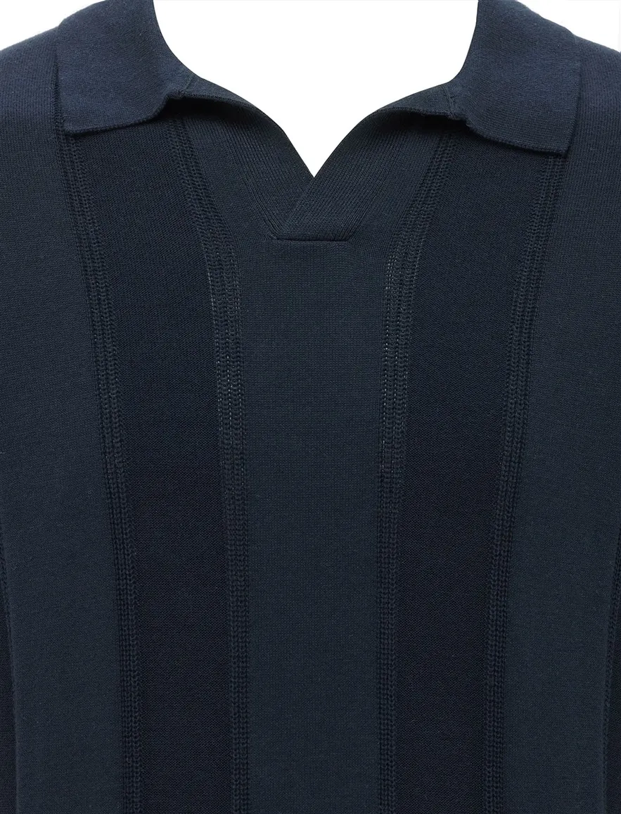 Gentiluomo poloshirt navy met boord