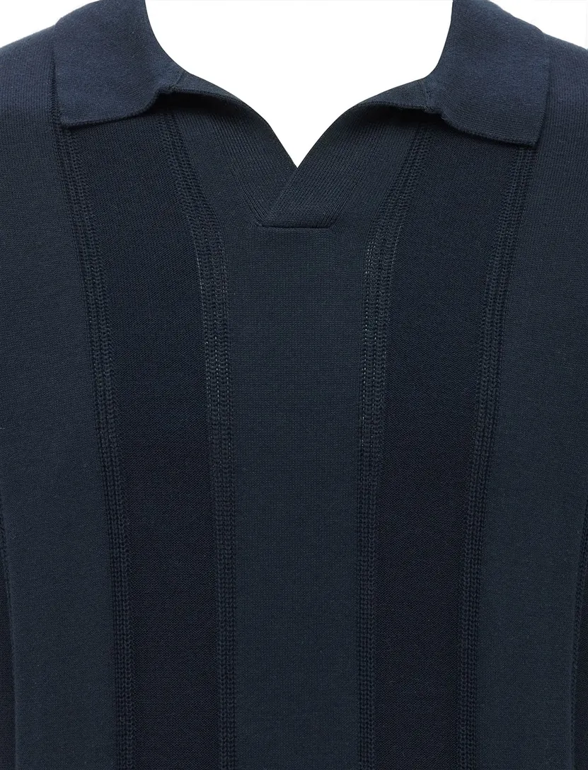 Poloshirt Gentiluomo donkerblauw met v hals