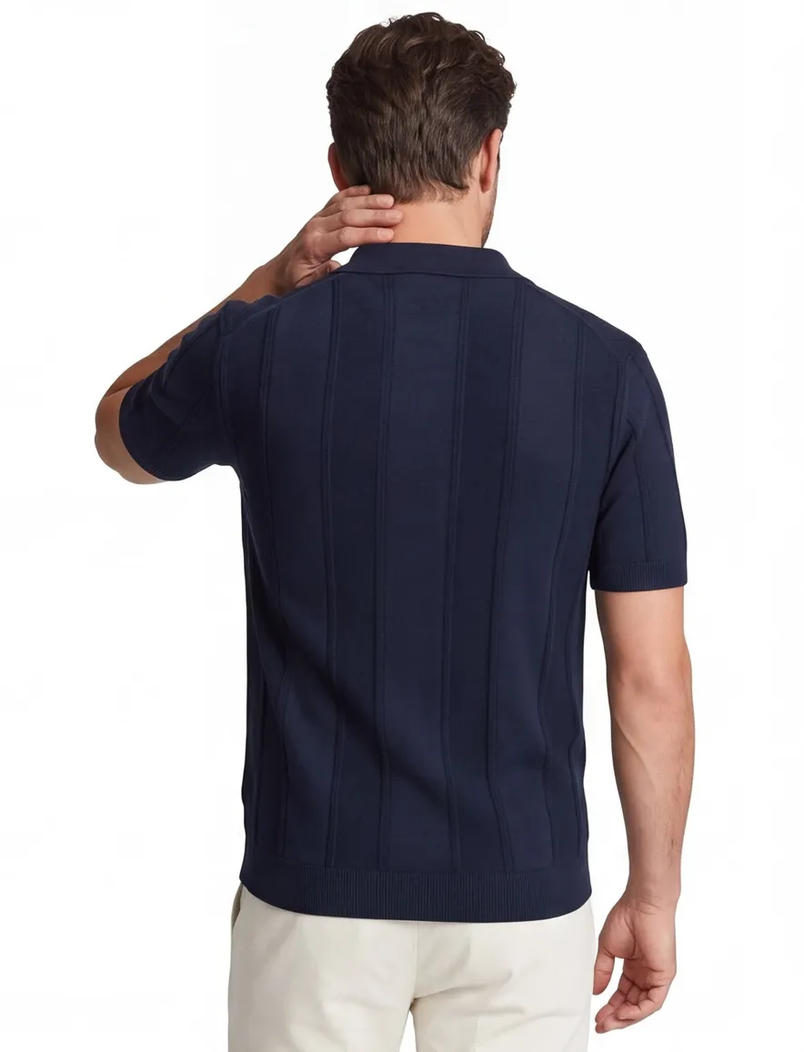 Gentiuluomo poloshirt v hals donkerblauw