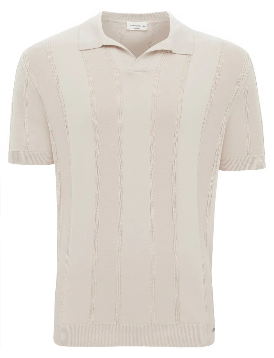 Gentiuluomo poloshirt v hals beige