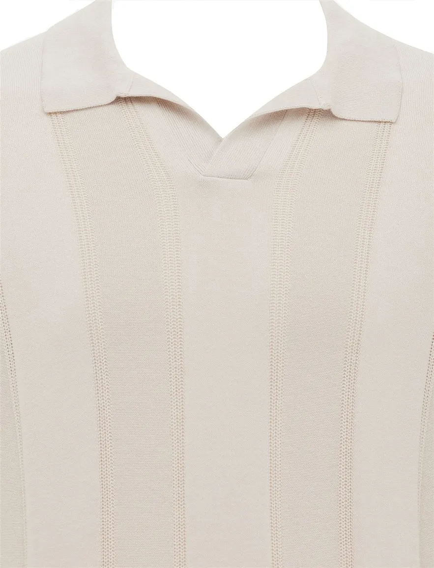 Gentiuluomo poloshirt v hals beige