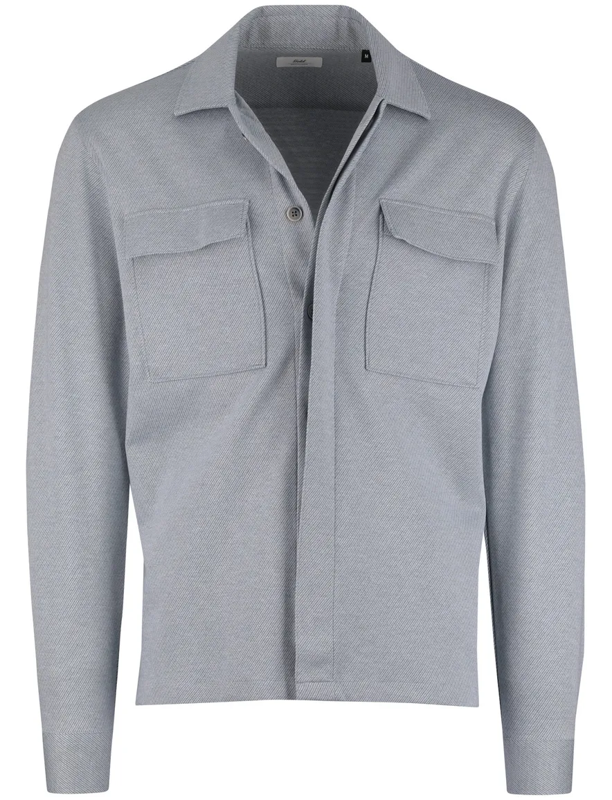 Gentiluomo overshirt grijs gemeleerd knopen