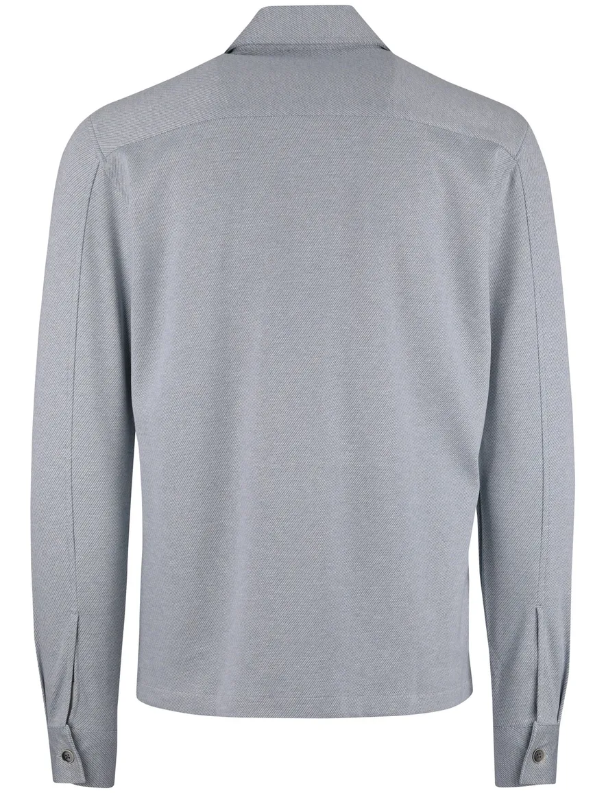 Gentiluomo overshirt grijs gemeleerd knopen