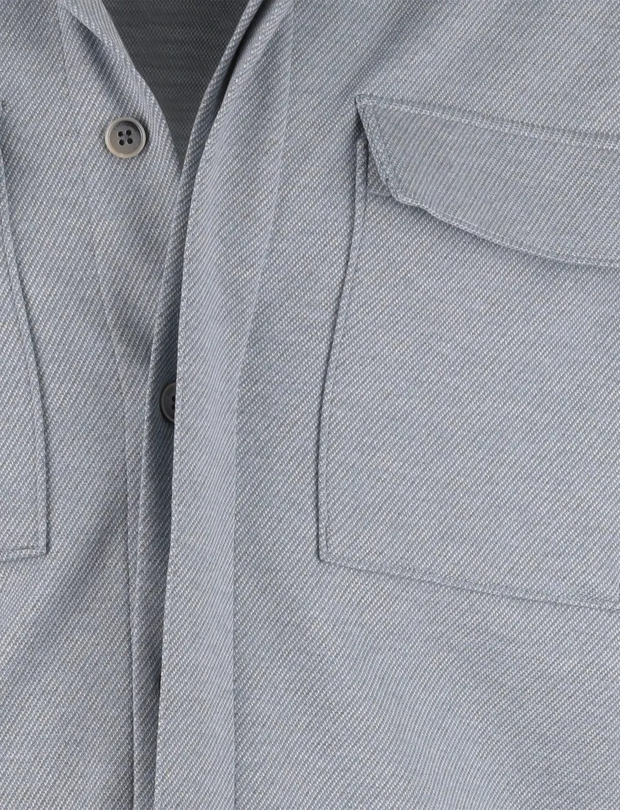 Gentiluomo overshirt grijs gemeleerd knopen