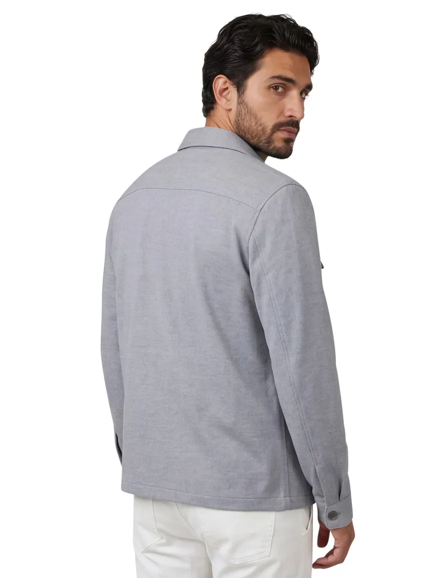 Gentiluomo overshirt grijs gemeleerd knopen