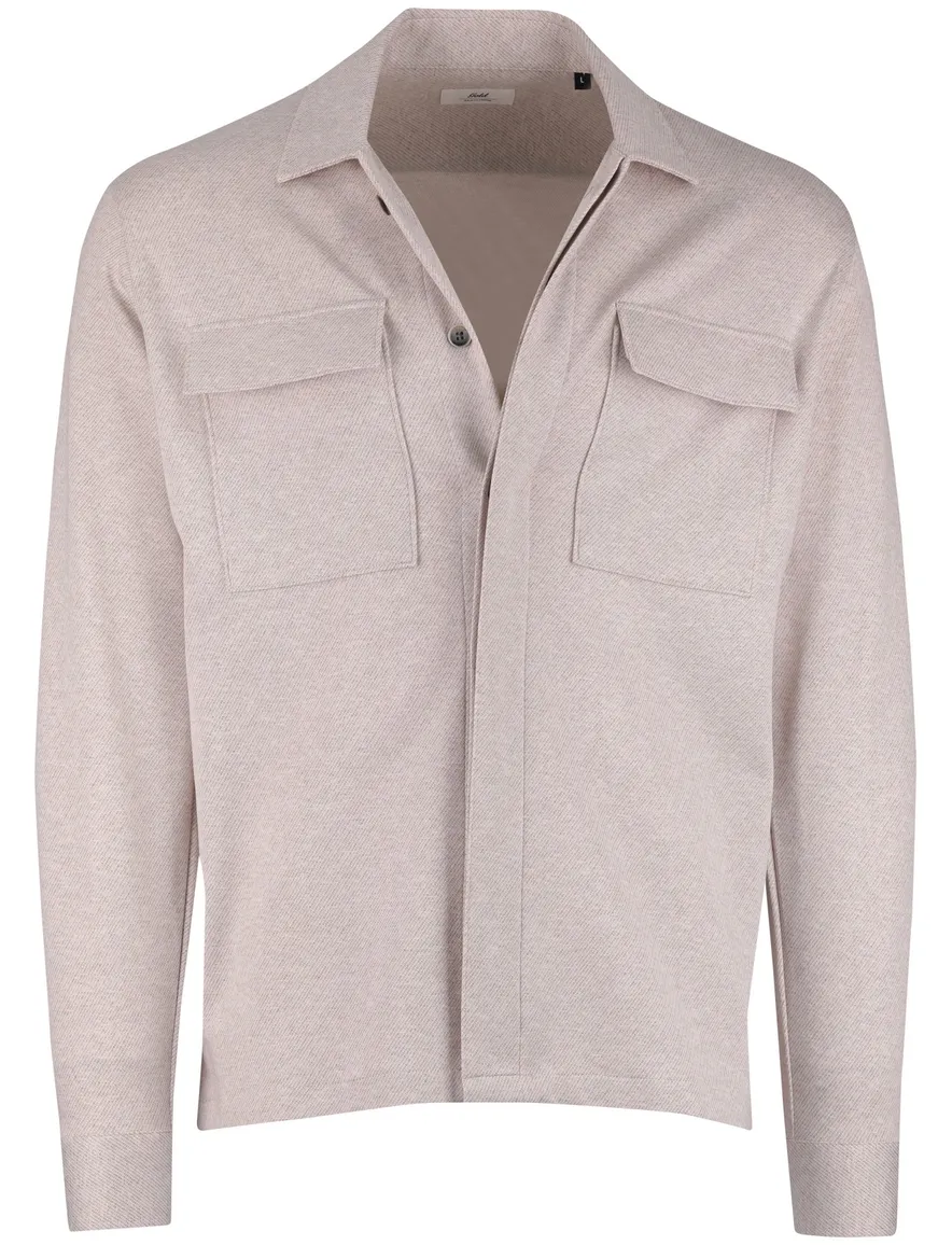 Gentiluomo overshirt beige gemeleerd knopen