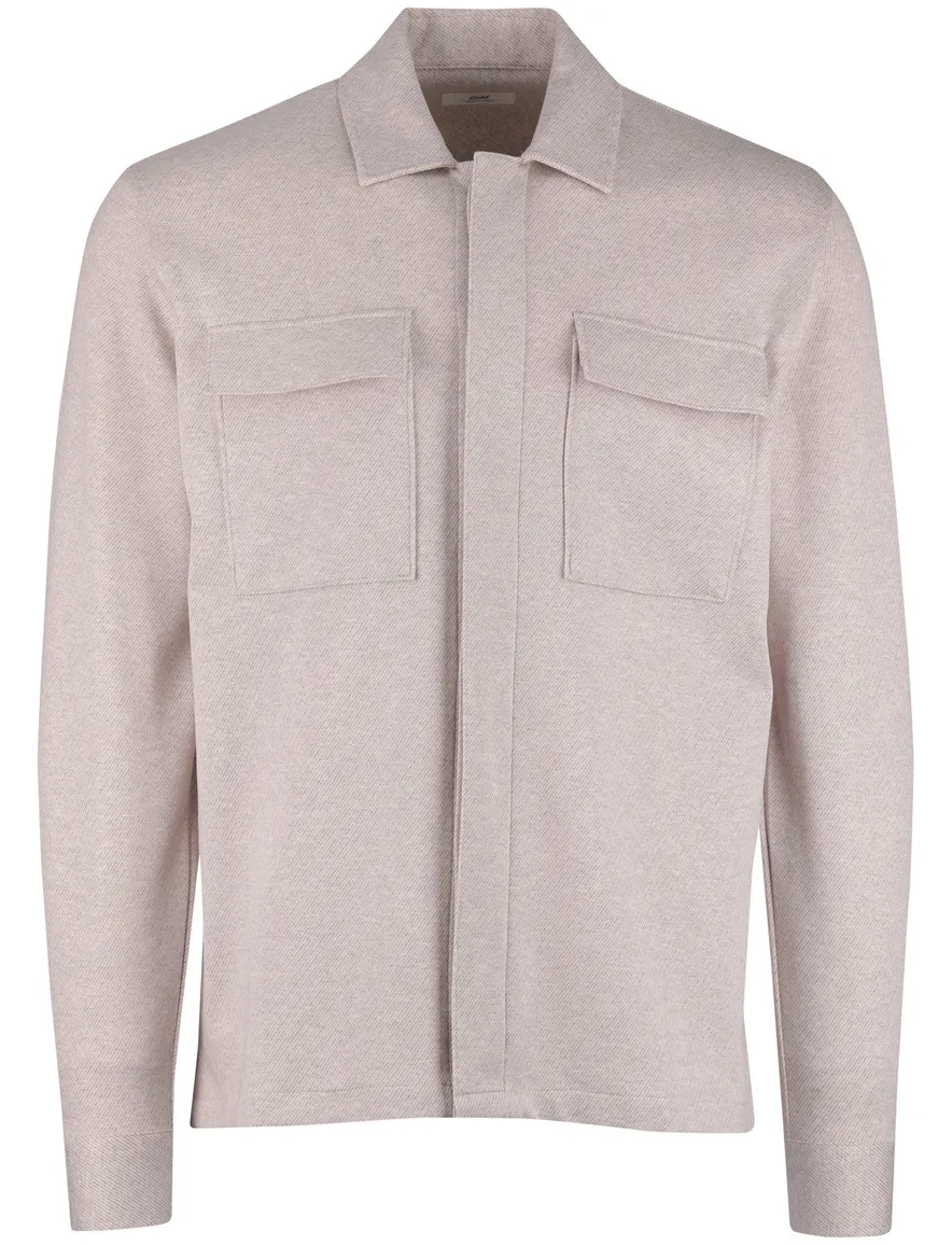 beige overshirt gemeleerd Gentiluomo normale fit