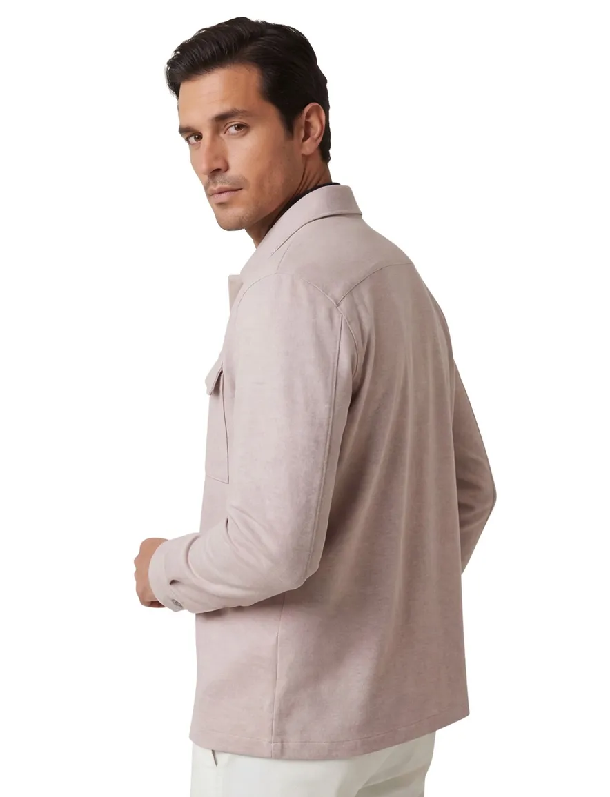 beige overshirt gemeleerd Gentiluomo normale fit