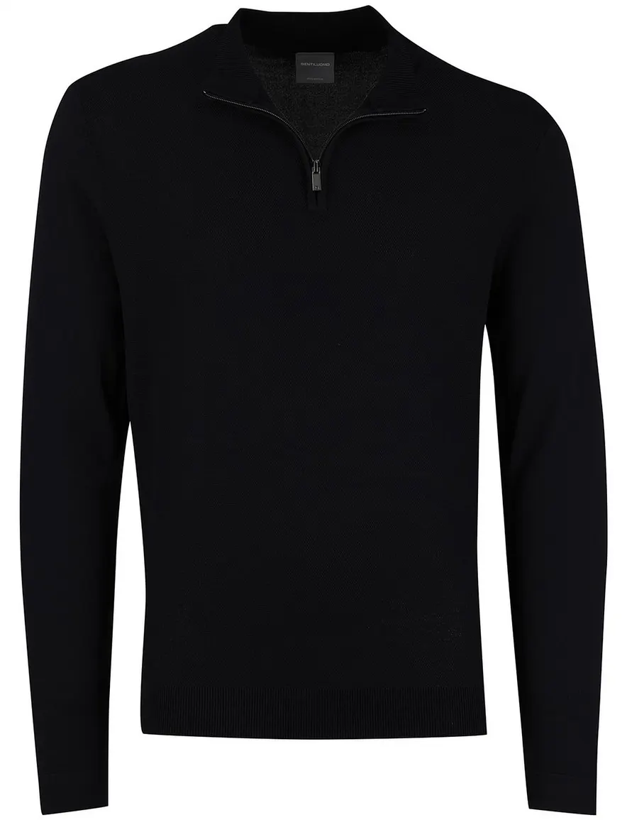 Gentiluomo Half zip trui donkerblauw