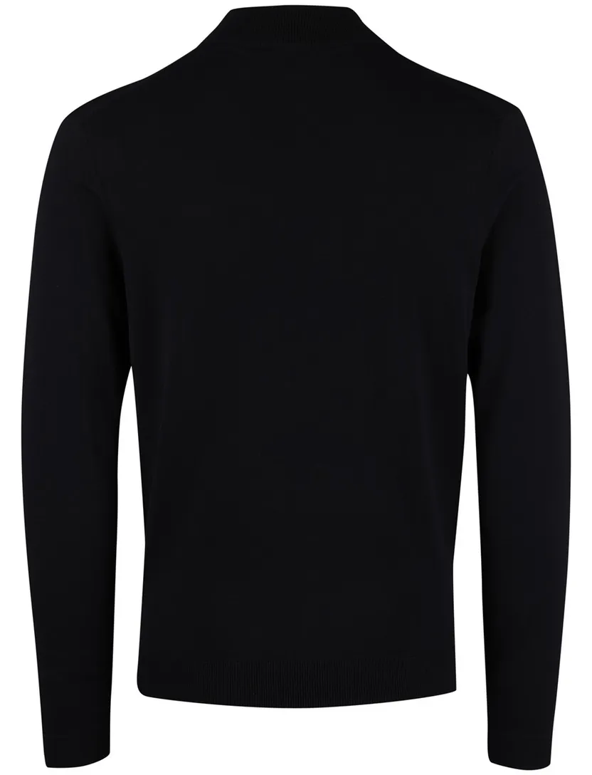 Half zip trui Gentiluomo zwart textuur