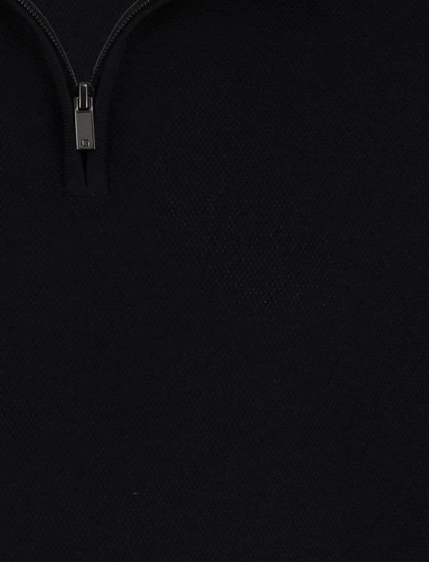 Gentiluomo half zip trui zwart gebreid