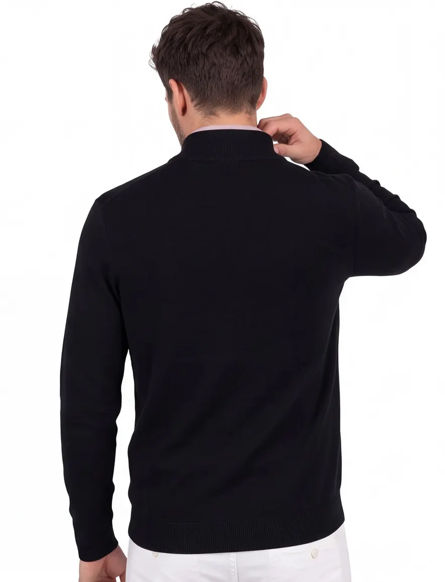 Gentiluomo Half zip trui donkerblauw