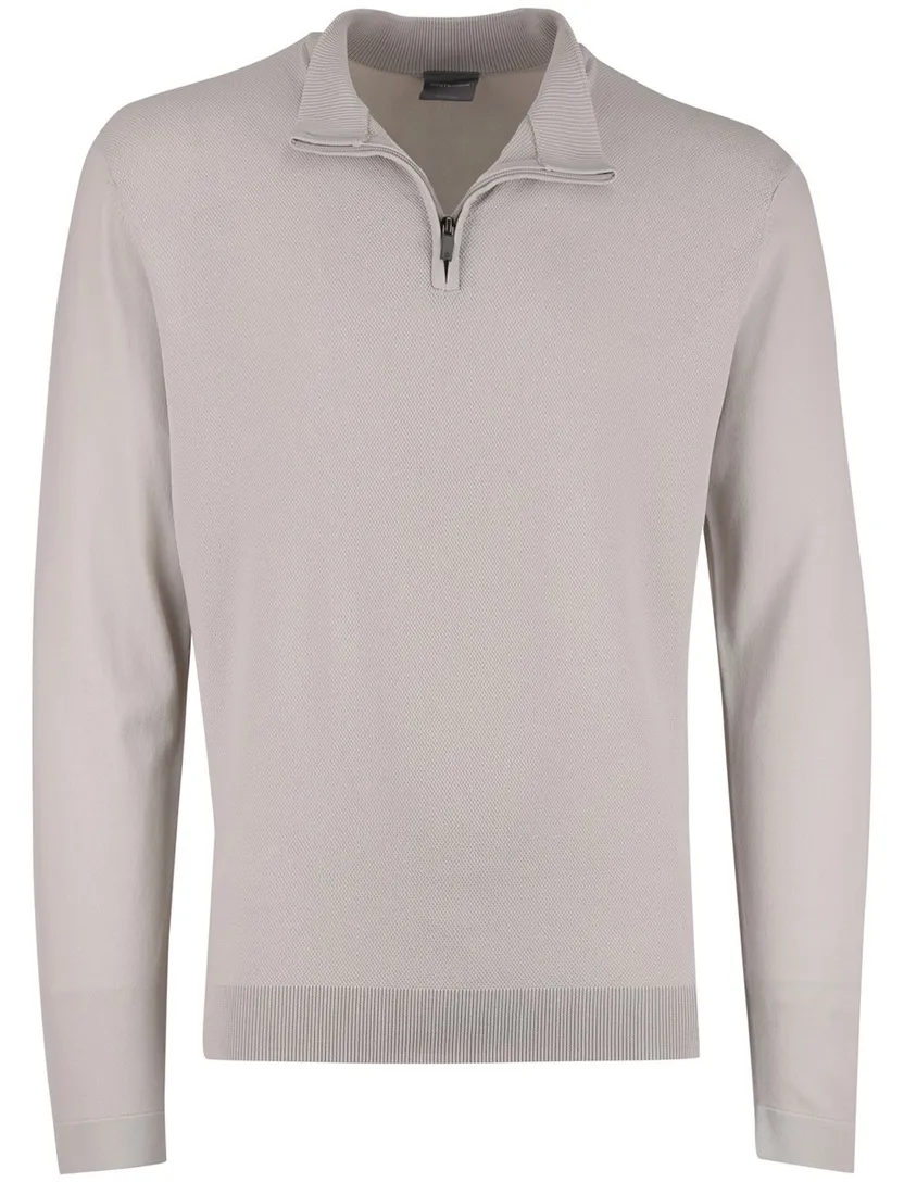 Half zip trui Gentiluomo beige textuur