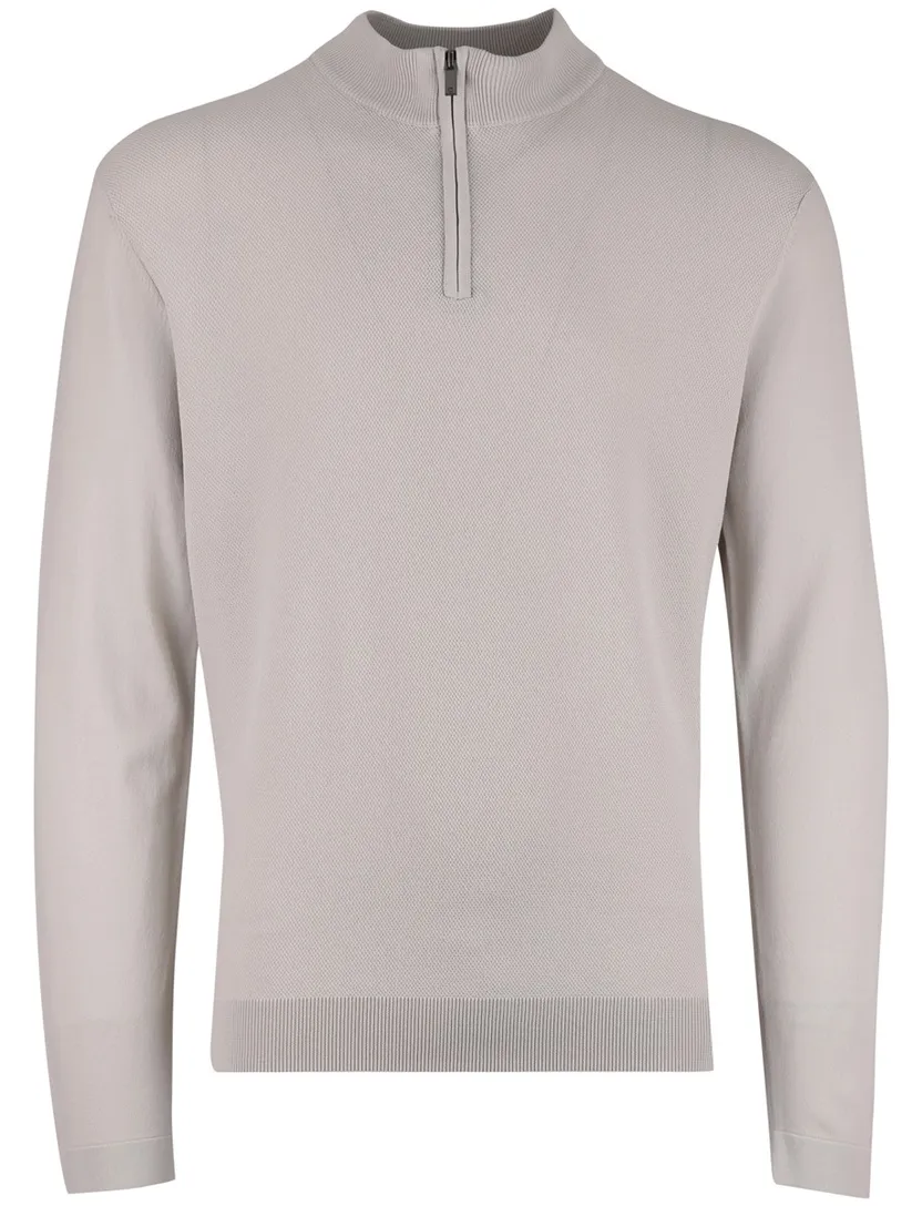 Half zip trui Gentiluomo beige textuur