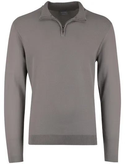 Gentiluomo Antraciet half zip trui Gentiluomo structuur