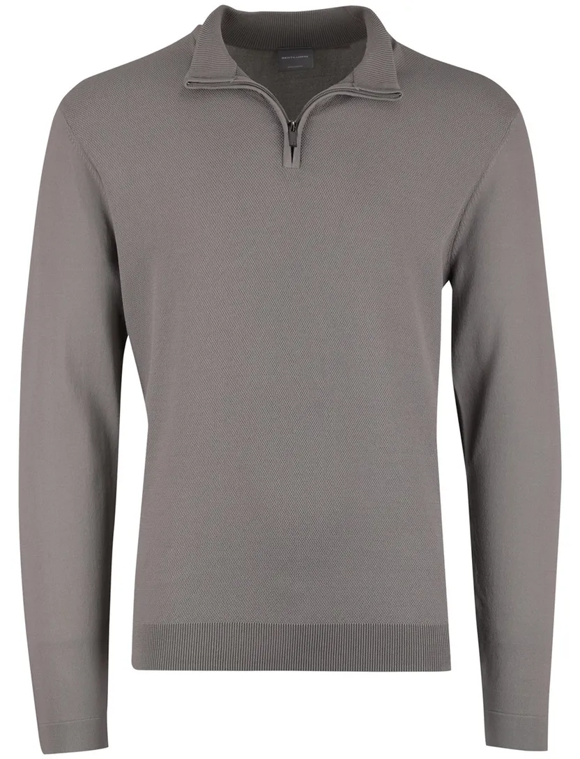 Half zip trui Gentiluomo antraciet textuur