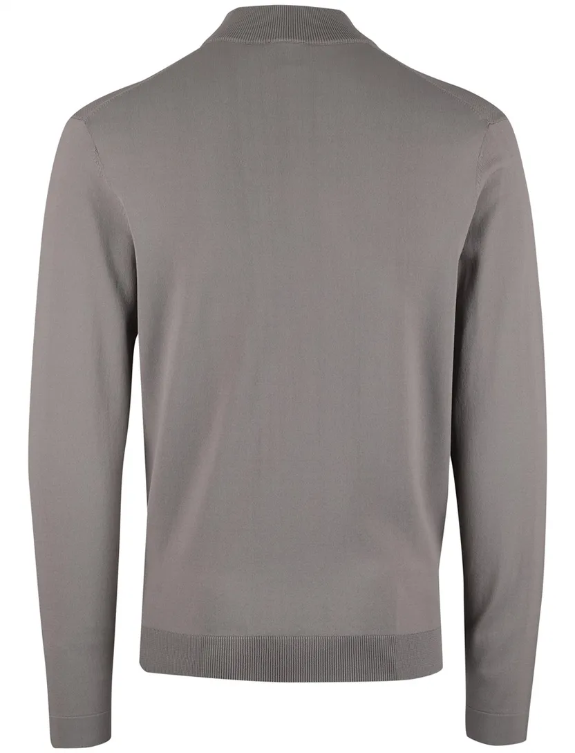 Half zip trui Gentiluomo antraciet textuur