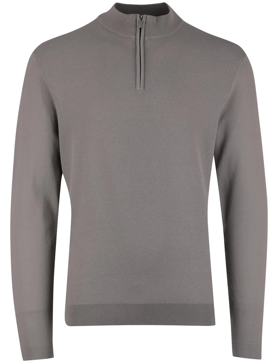 Gentiluomo half zip trui antraciet gebreid