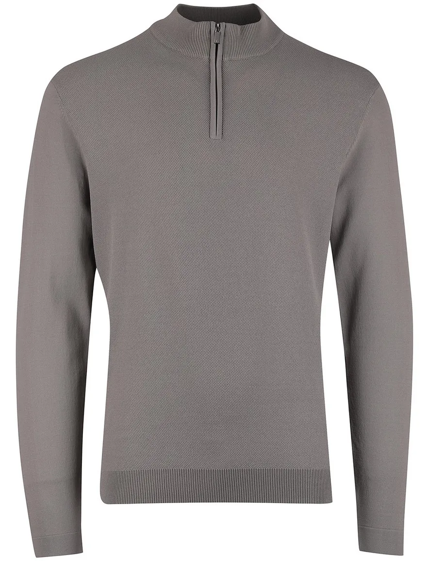 Gentiluomo half zip trui bruin