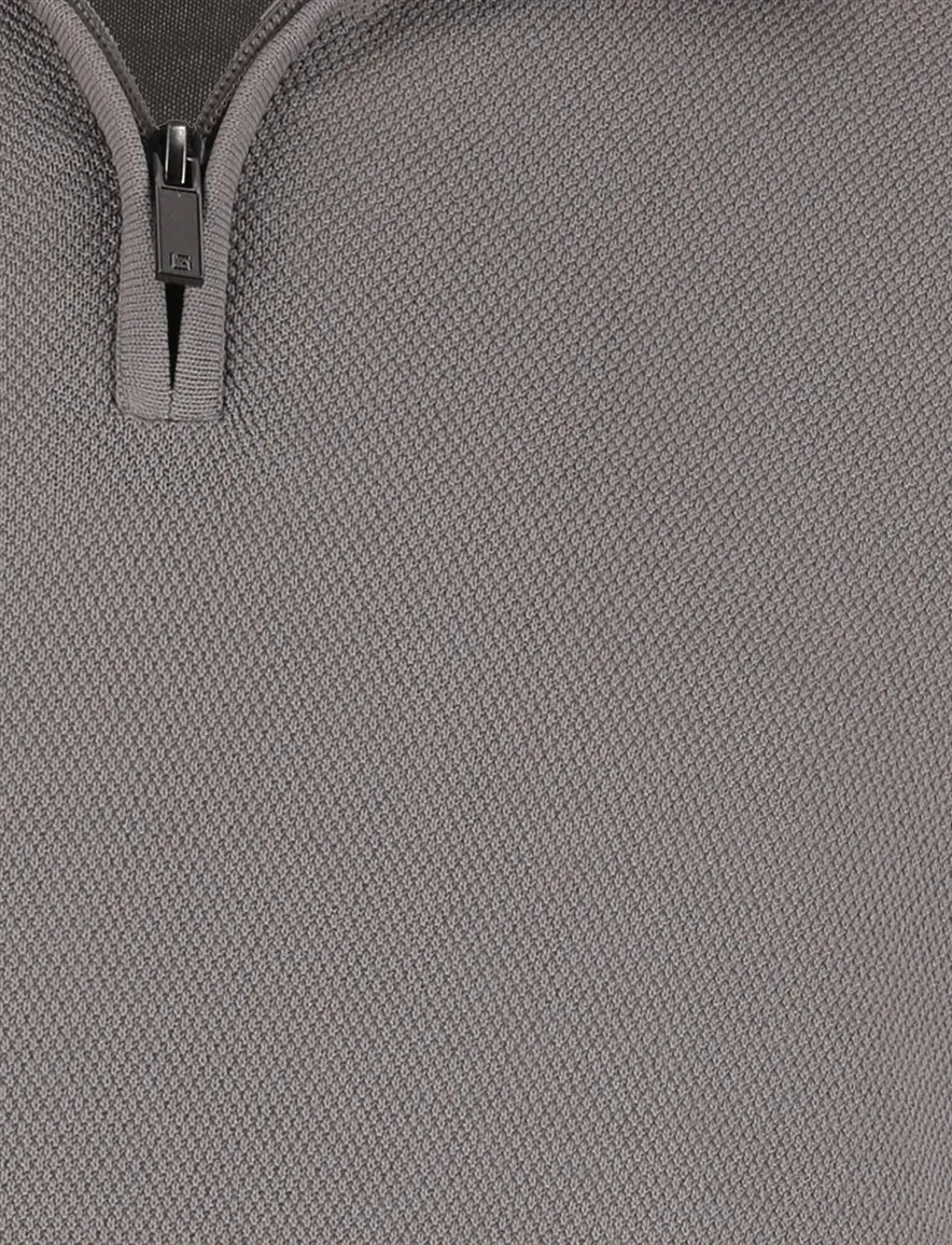Gentiluomo half zip trui bruin