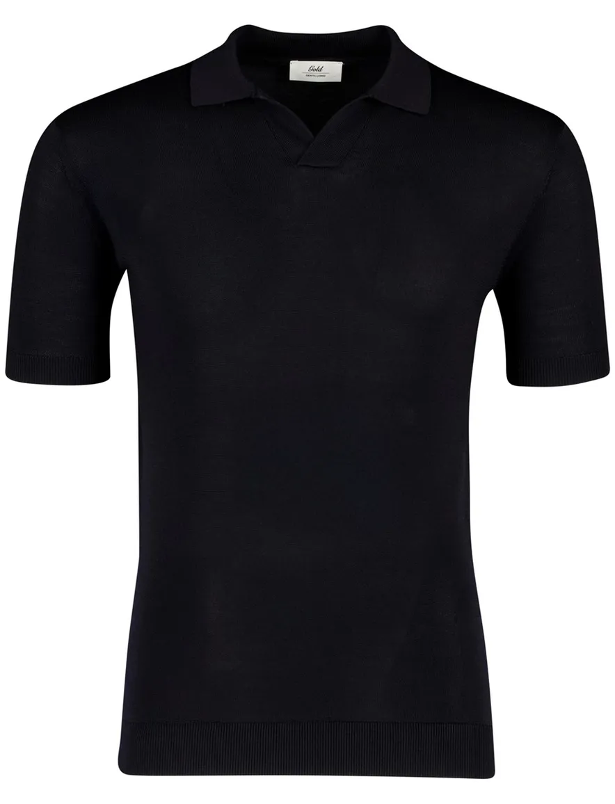 Gentiluomo poloshirt navy gebreid normale fit