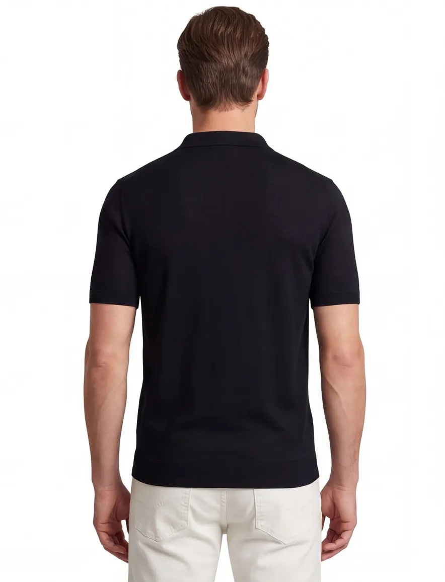 Gentiluomo Polo donkerblauw v hals
