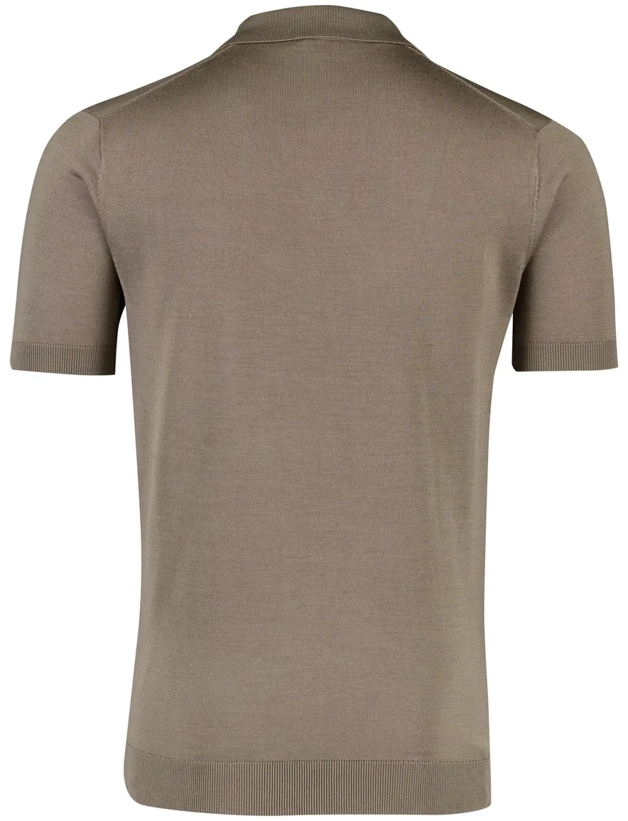 Gentiluomo poloshirt bruin gebreid normale fit