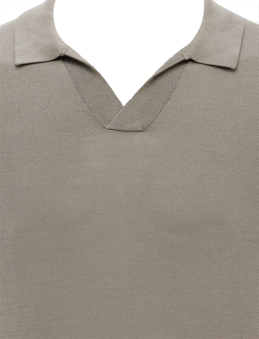 Gentiluomo poloshirt bruin gebreid normale fit