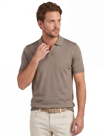 Gentiluomo Gebreid poloshirt Gentiluomo bruin
