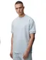 T-shirt Genti effen lichtblauw ronde hals