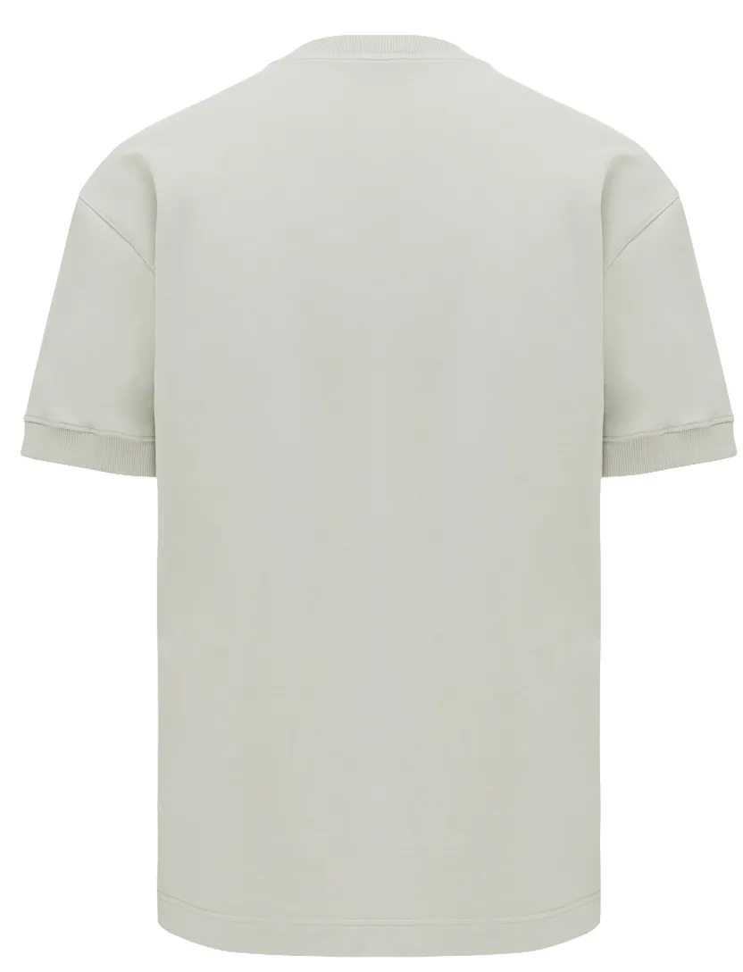 Groen Genti t-shirt effen met ronde hals