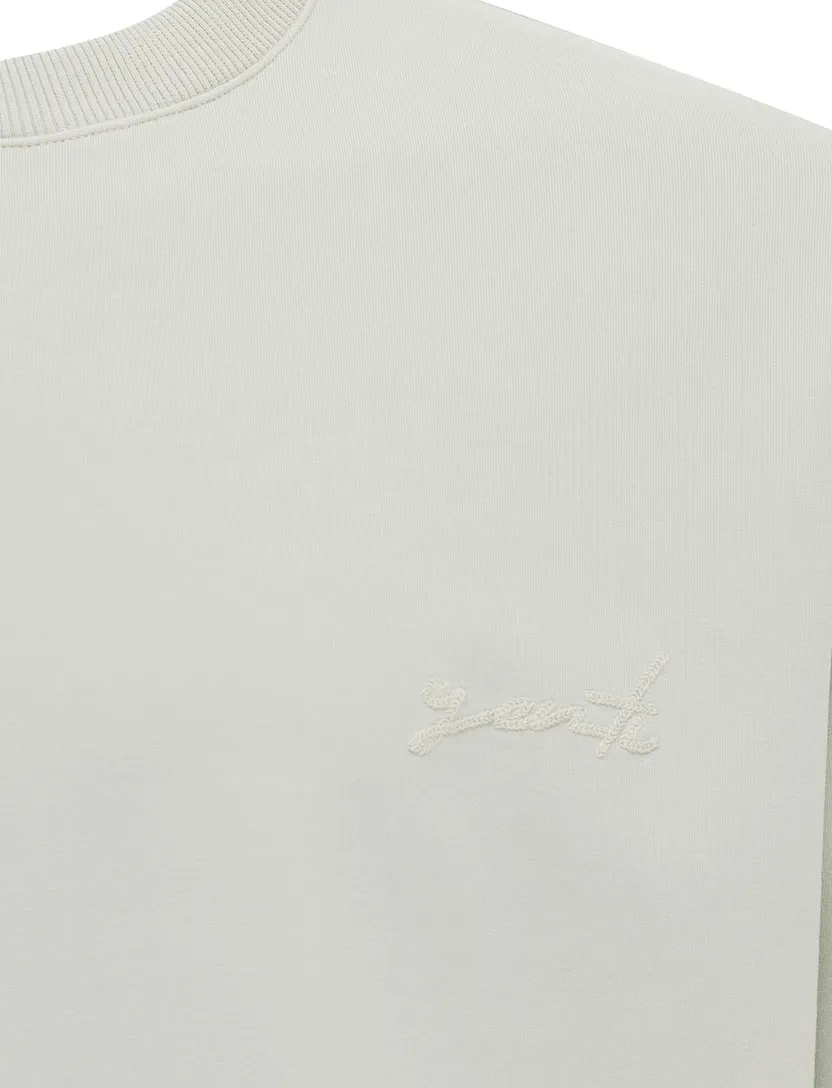 Groen Genti t-shirt effen met ronde hals