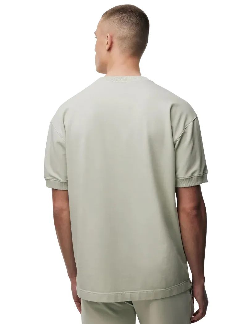 Groen Genti t-shirt effen met ronde hals