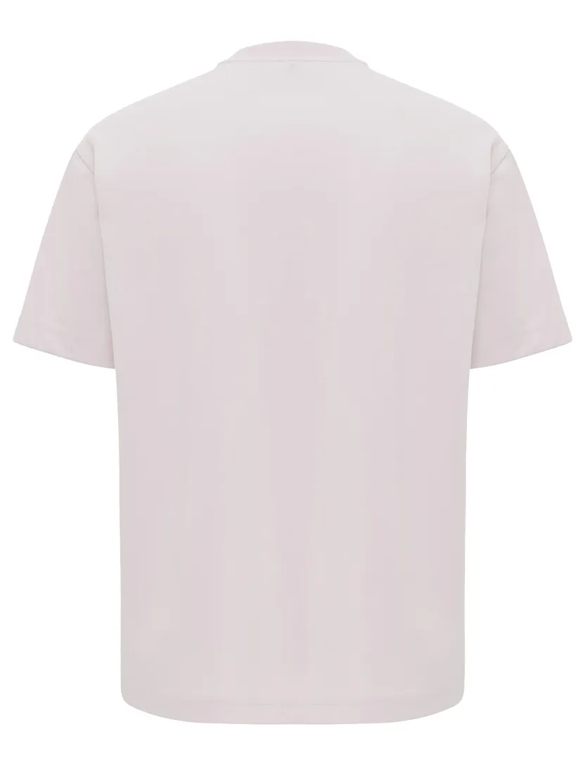 T-shirt Genti roze ronde hals effen
