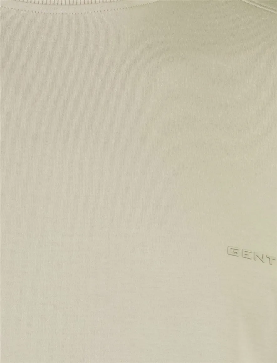 Beige t-shirt Genti ronde hals logo