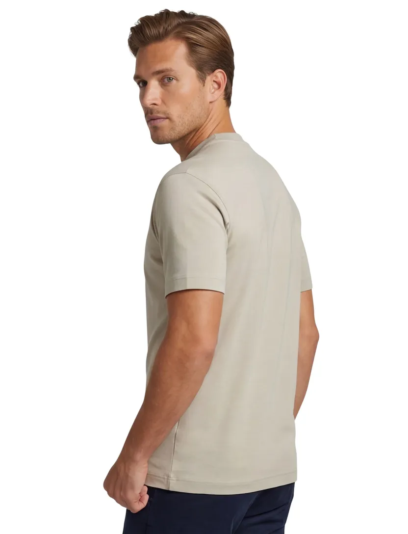 T-shirt Genti beige ronde hals korte mouwen