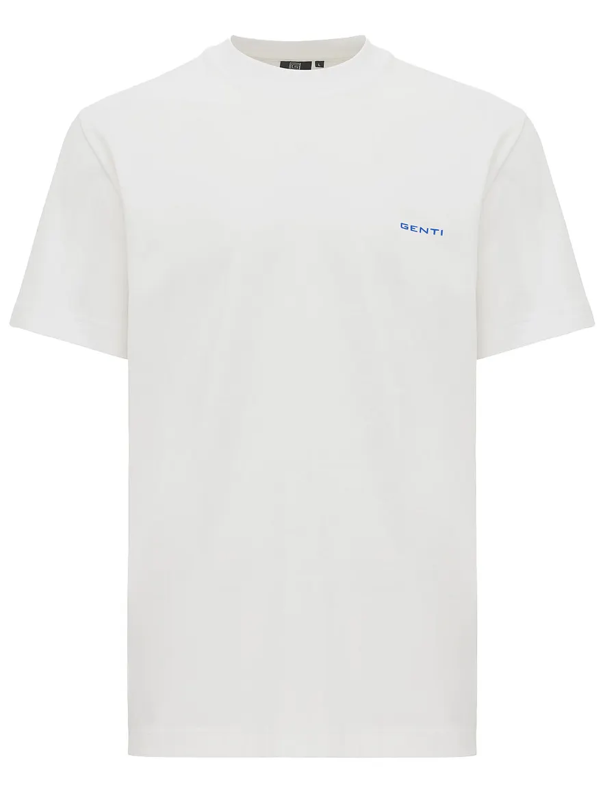 T-shirt Genti wit katoen met backprint