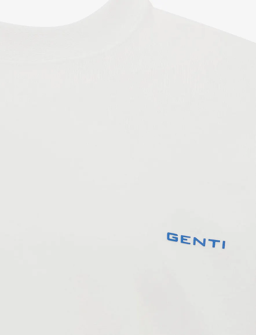 T-shirt Genti wit katoen met backprint
