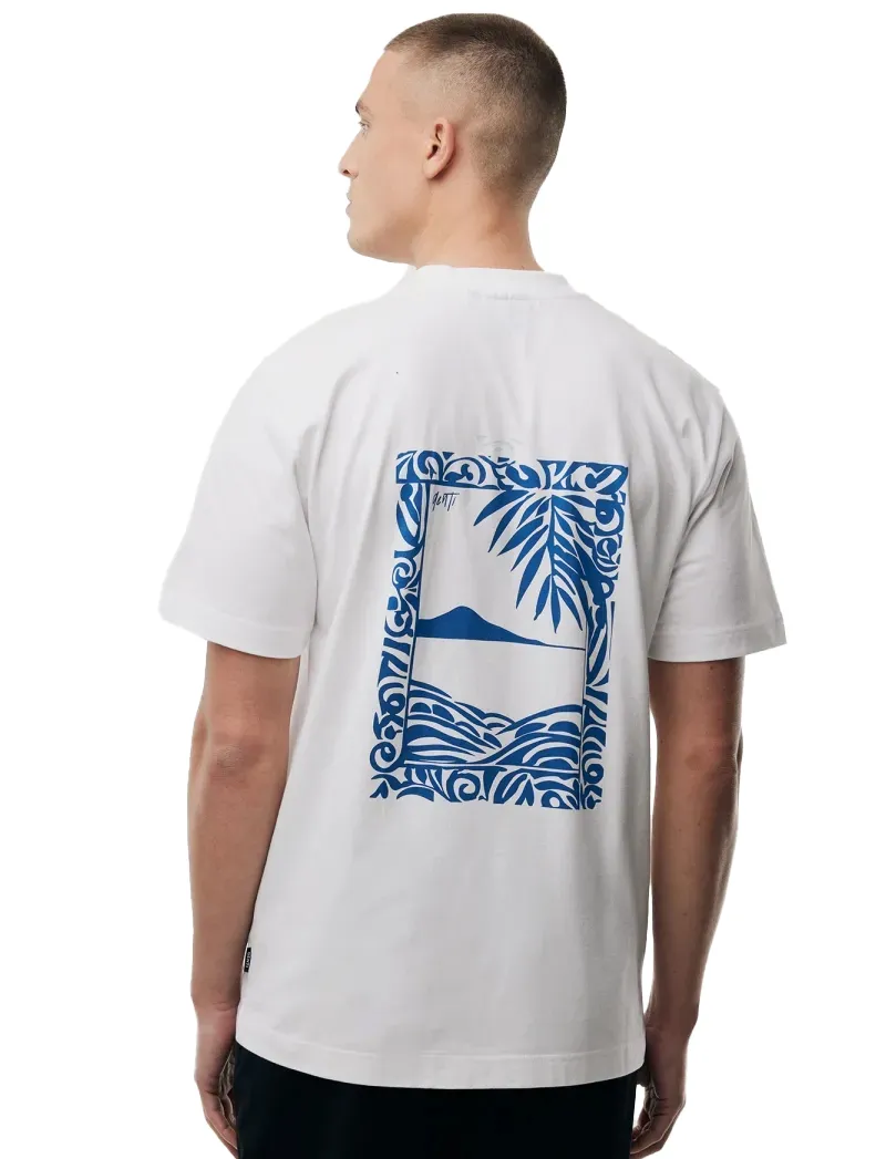 T-shirt Genti wit katoen met backprint