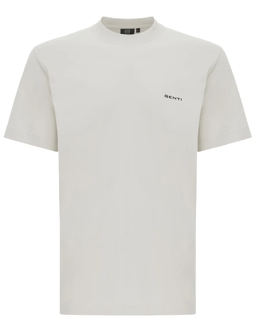 Genti T-shirt ecru zwarte backprint